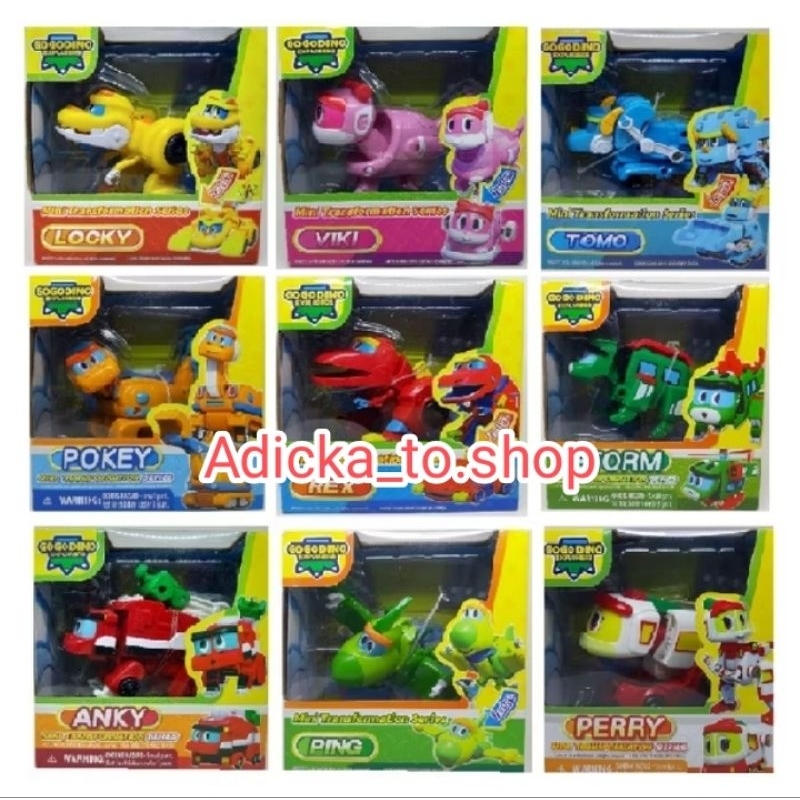 Gogo Dino Mini Transformation REX, TOMO, POKEY, LOCKEY, VIKI, TOMO, PING,