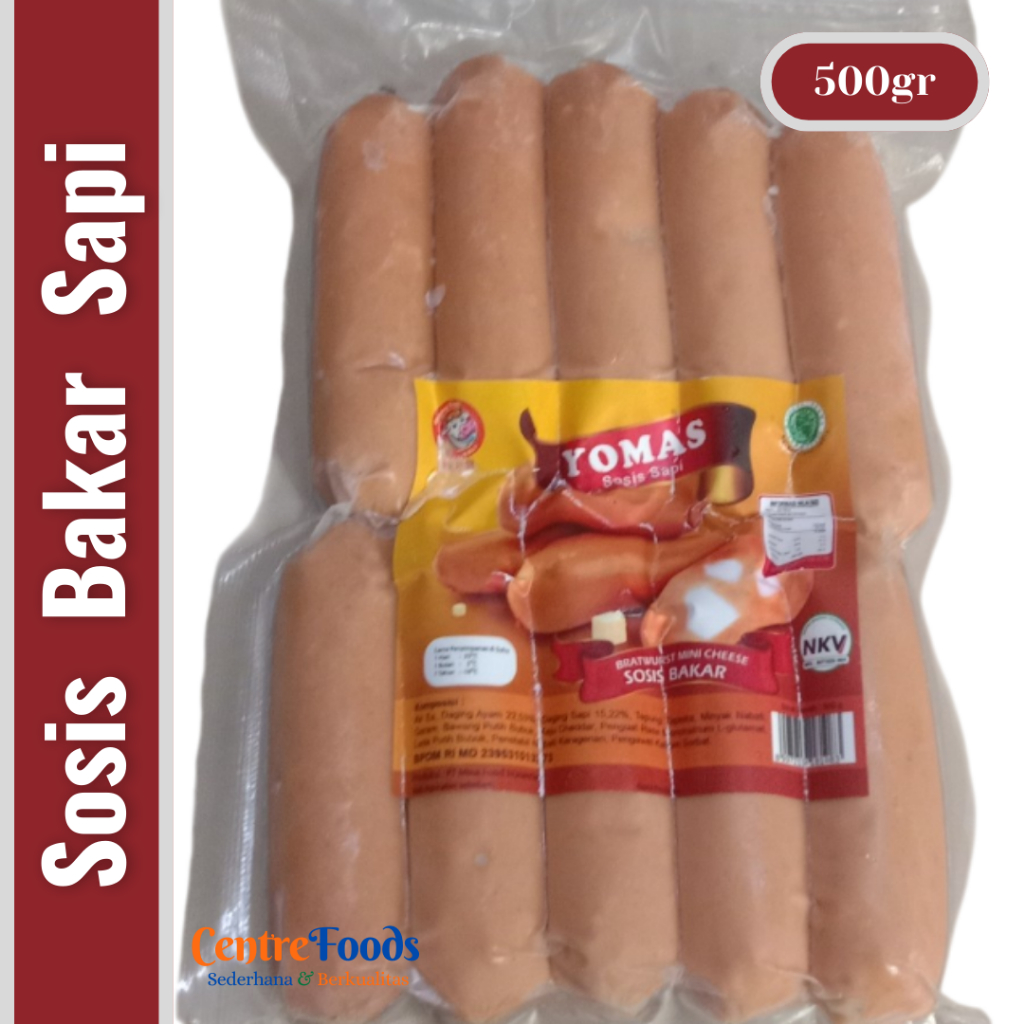 

Sosis Bakar Sapi - Bratwurst Original YOMAS | Isi 11 Pcs - 500gr [ Harga Per BKS ]