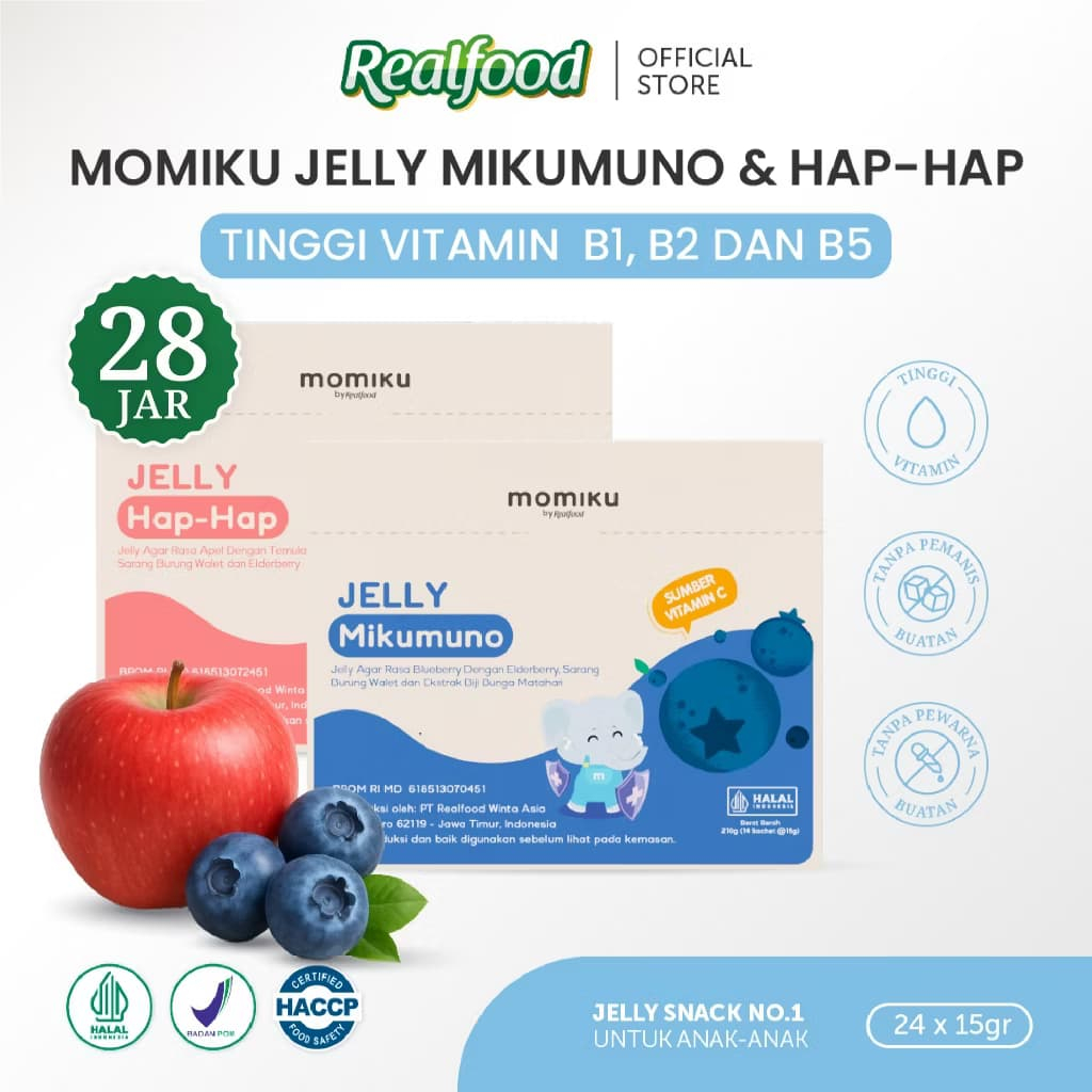 

Realfood Mix Momiku Jelly Hap-Hap + Jelly Mikumuno ( 28 Sct )