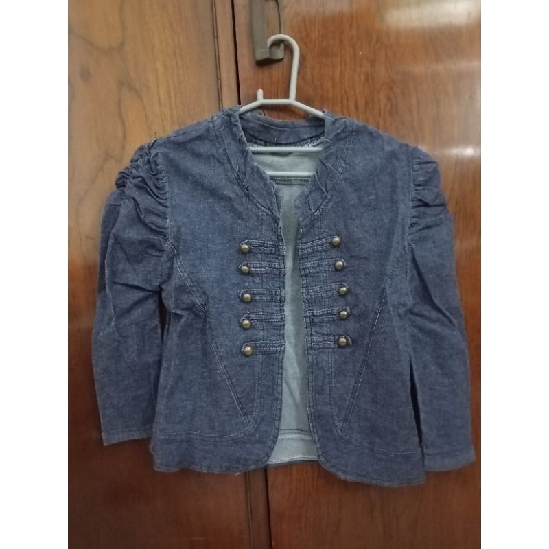 jaket rompi wanita jeans denim stretch korean preloved second