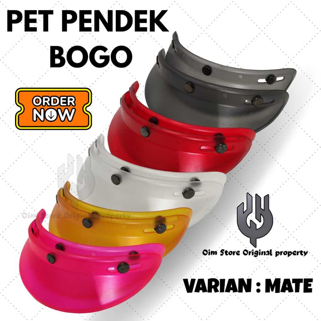 Pet pendek BOGO retro /topi helm bogo warna varian mate