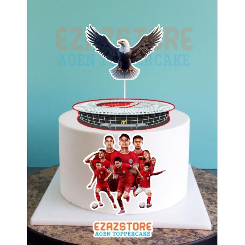 

timnas indonesia, topper kue timnas indonesia, toppercake bola timnas