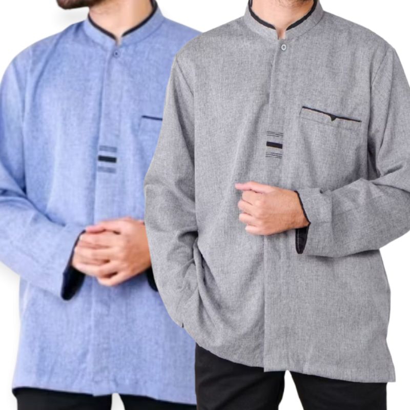 baju koko dewasa lengang panjang bahan katun madinah premium lembut adem S M L XL XXL kemko lengang 