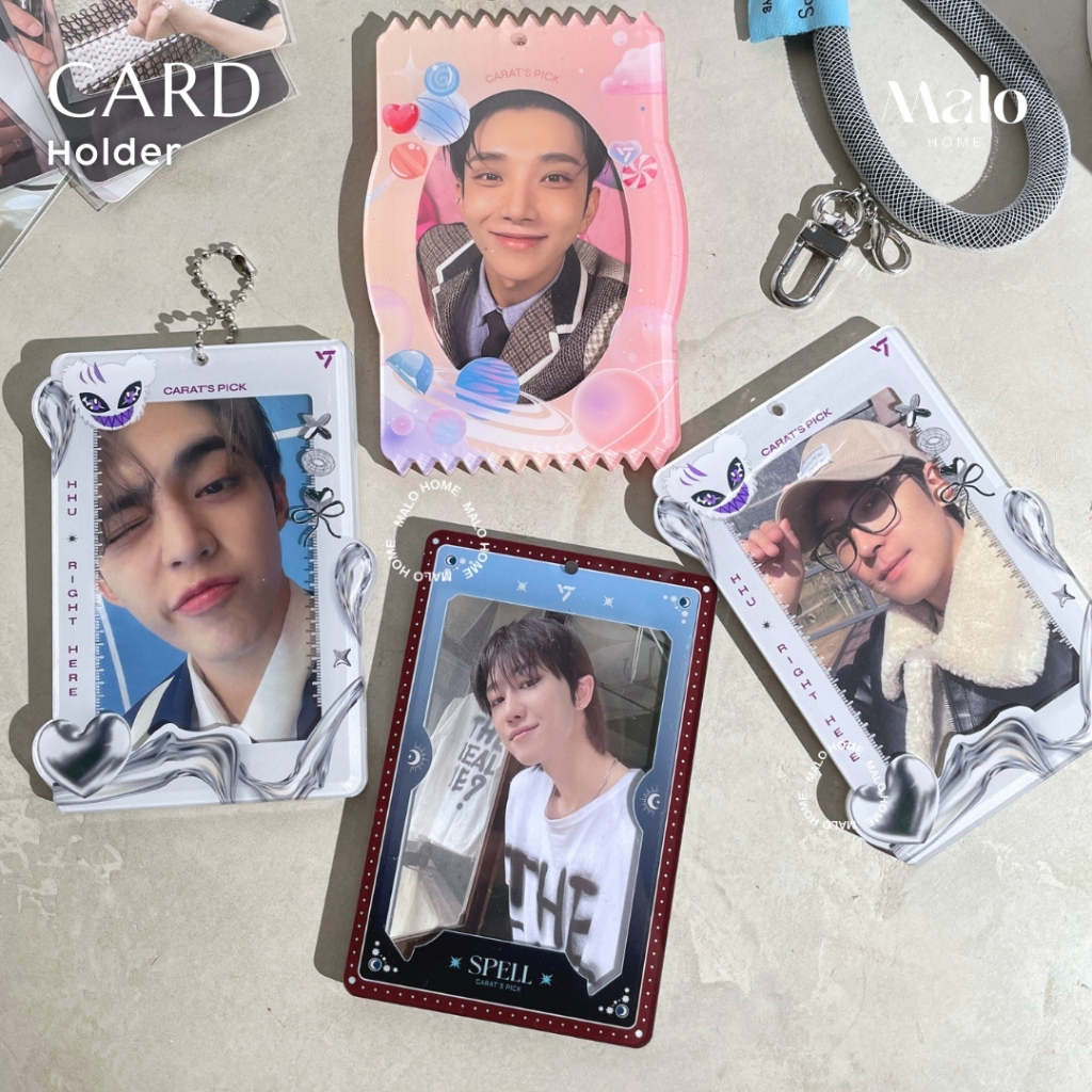 

MALOHOME - Card Holder Acrylic Tempat Kartu Akrilik Lanyard Seventeen Team SVT Korea Tempat Kartu Gantungan Tas Merc Carat CaHol Malo Home