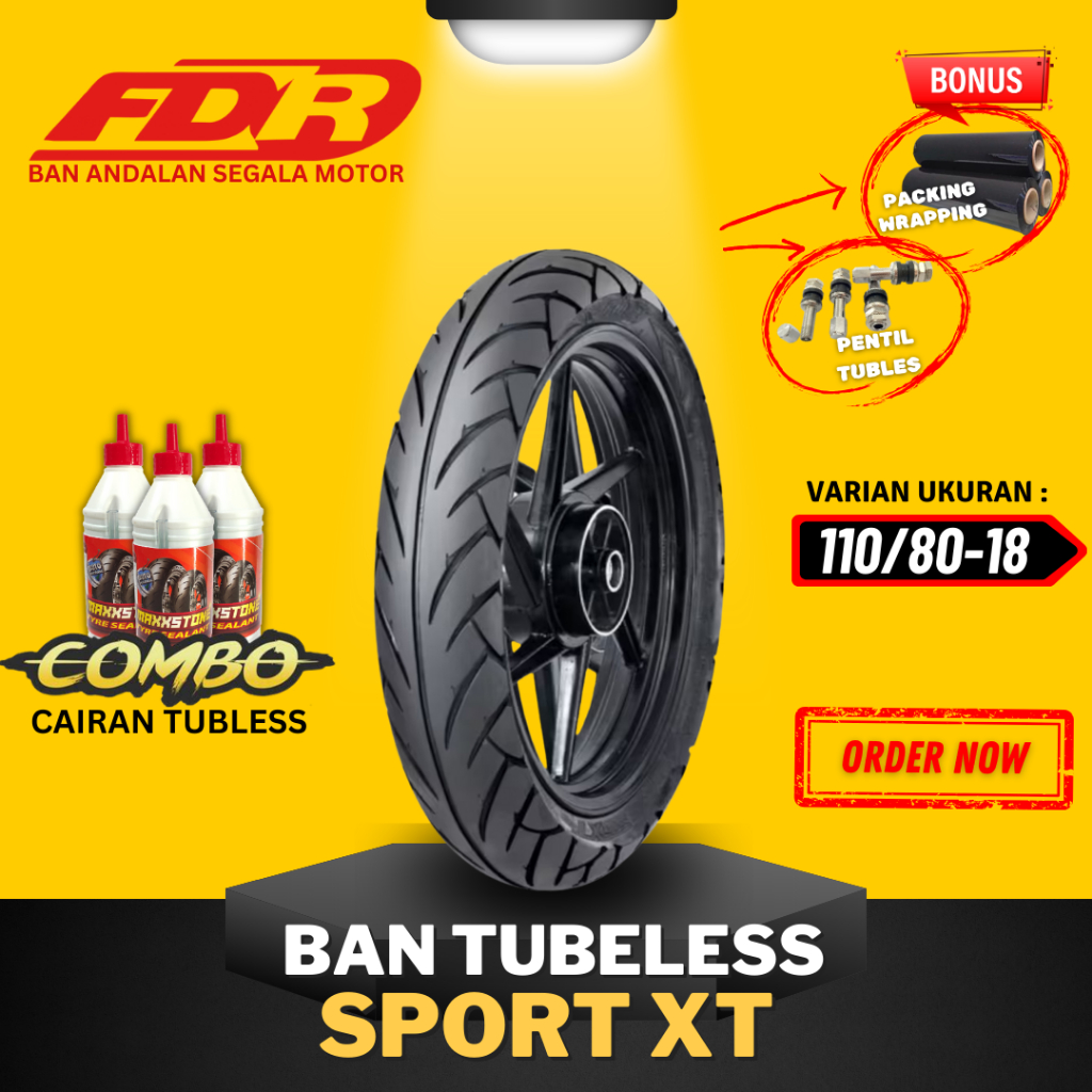 [READY COD] BAN FDR SPORT XT RING 18 / BAN FDR TUBELESS SPORT XT ( 110/80-18 ) BAN FDR TUBLES RING 1