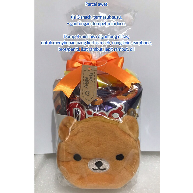 

Parcel Awet Murah - isi Snack, Susu, + Gantungan Dompet Mini