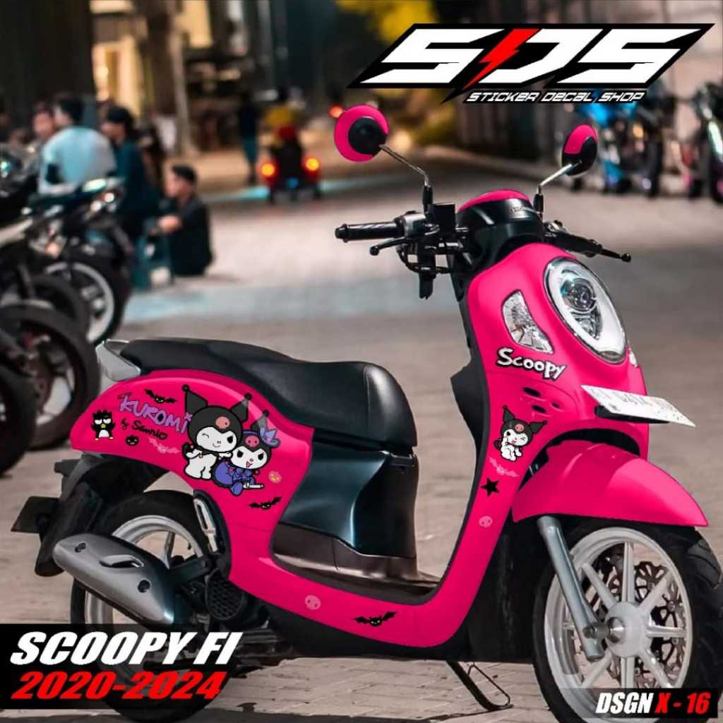 Decal Honda Scoopy New Prestige 2020-2024 Dekal Stiker Variasi Motor Full Blok Motif Lucu Kuromi