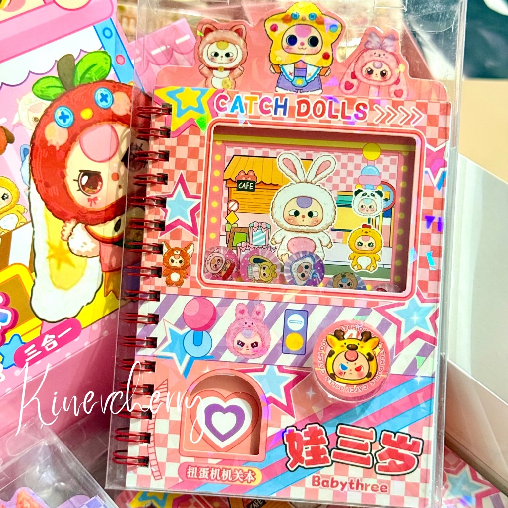 

Baby Three Gachapon Notebook/ Notebook Sticker With Gacha Toys