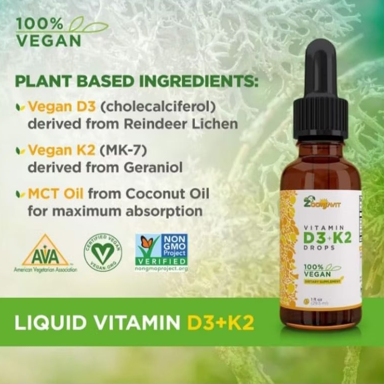 Vitamin D3 + K2 Drops USA Original Zoomavit D3 & K2 Drop Vitamin Tulang