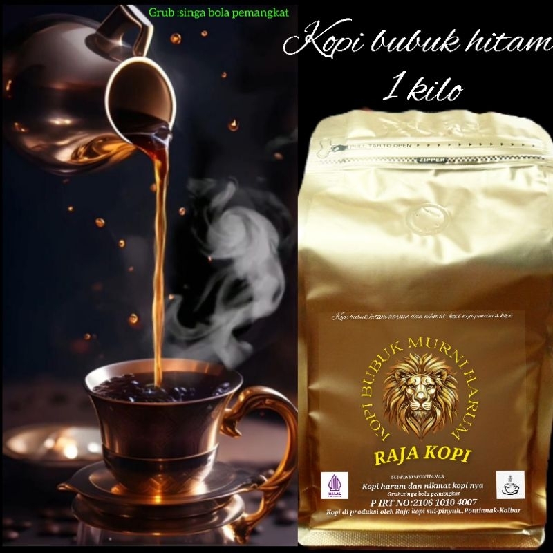 

termurah RAJA KOPI BUBUK ROBUSTA KEMASAN PLASTIK TEBAL KLIP 1KILO
