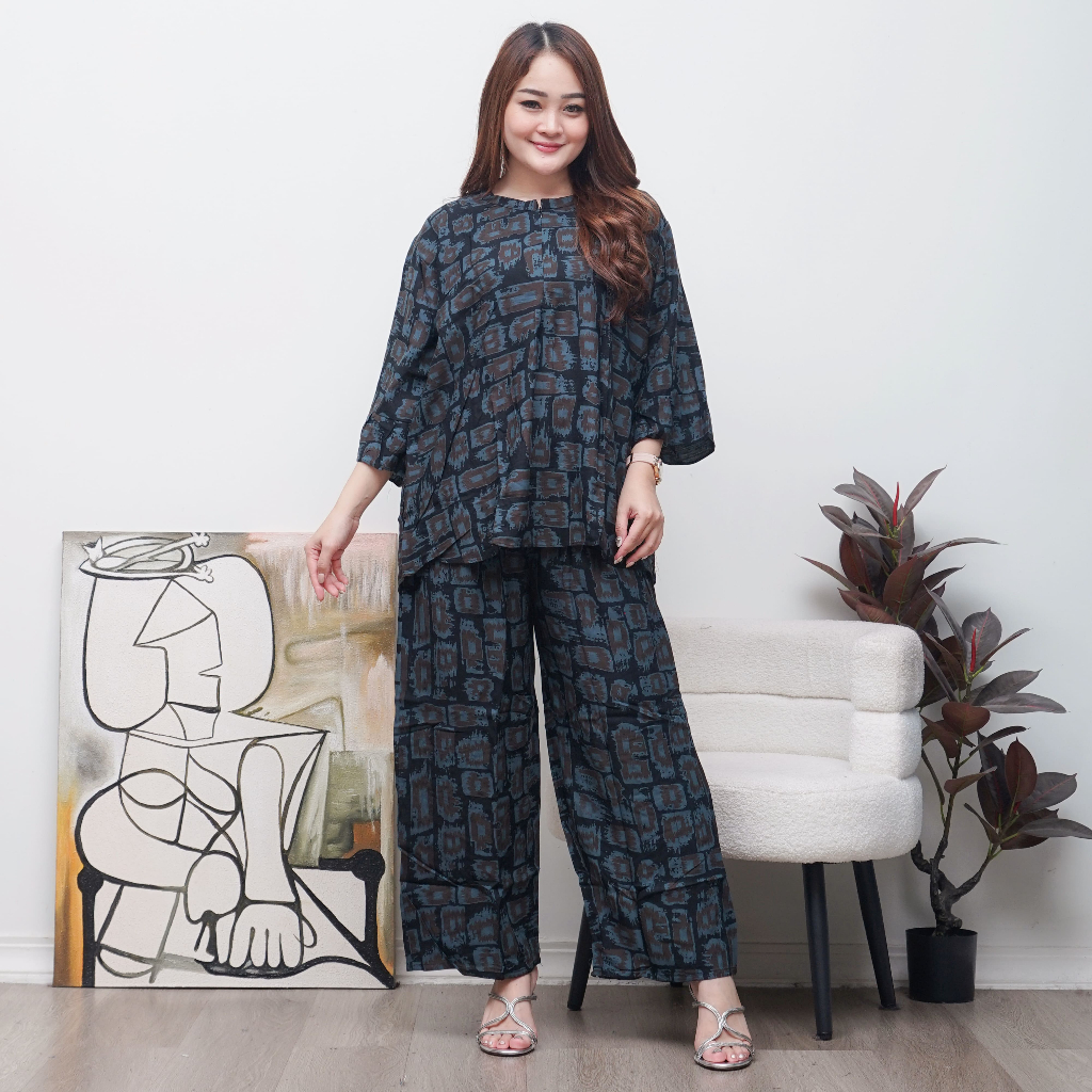 One Set Wanita Jumbo Piyama Setelan Wanita Kekinian Rayon Premium Baju Wanita Santai Busui Friendly
