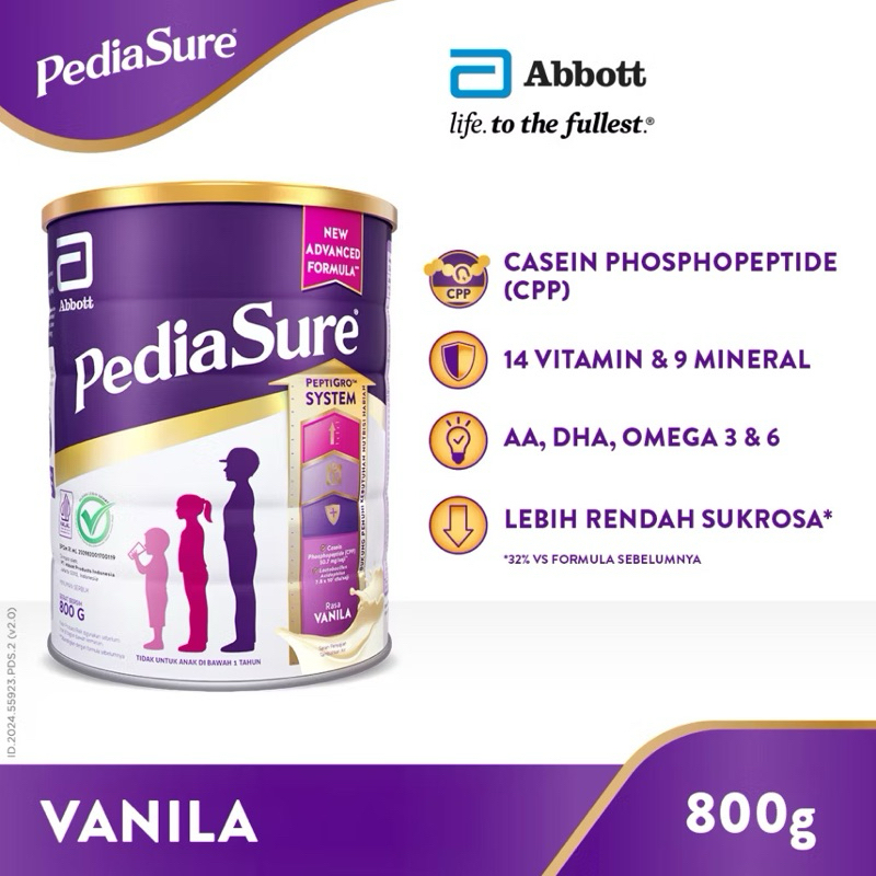 

PediaSure Vanila 800 g (1-10th) - Nutrisi Pertumbuhan