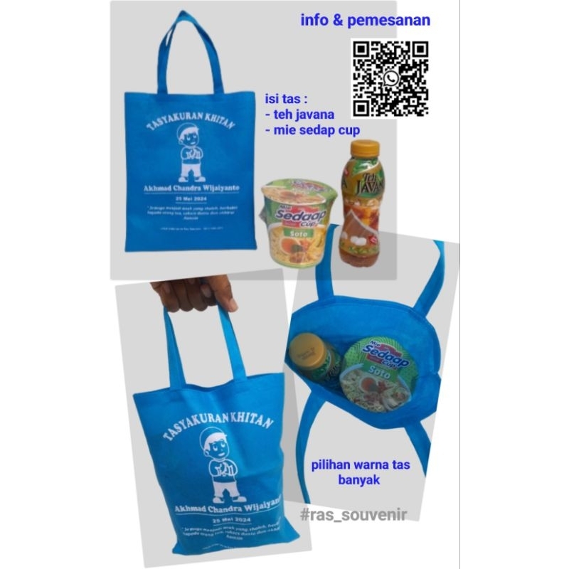 Minimal Order 100pcs Tas hajatan sablon bisa buat nikahan ataupun khitanan GRATIS DESAIN SABLON