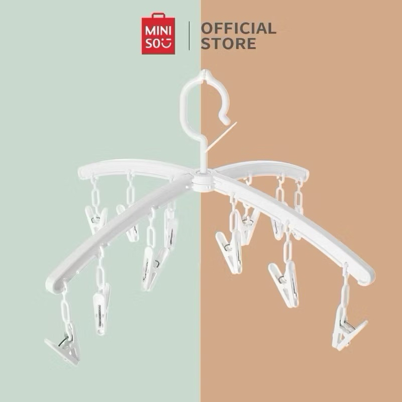 MINISO HANGER JEMURAN KAOS KAKI JEMURAN BAJU LIPAT KLIP PORTABLE FOLDABLE