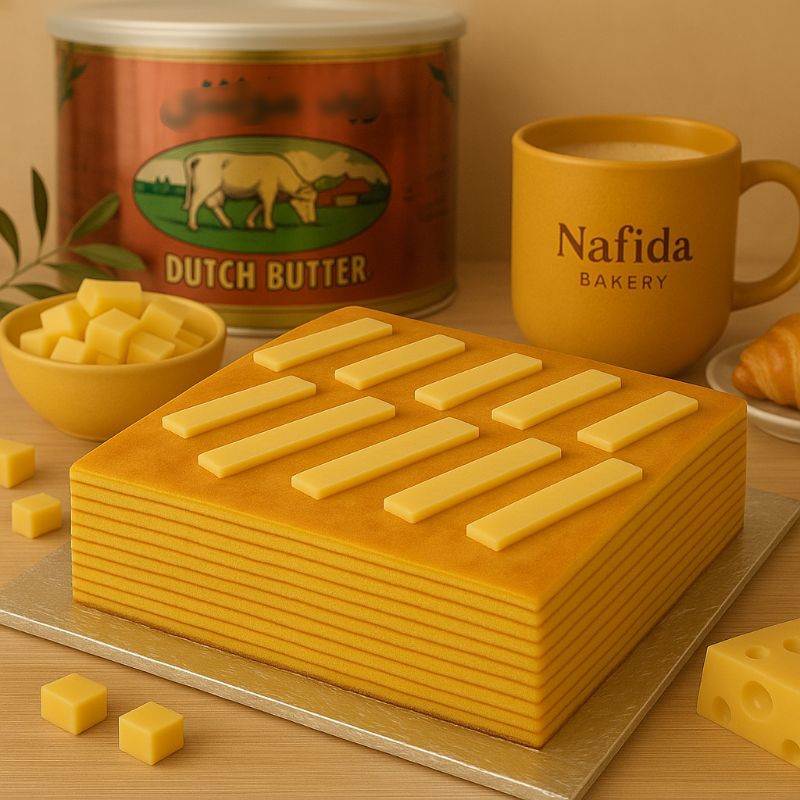 

Lapis legit keju spesial butter wijsman, 20x20 cm ( halal )