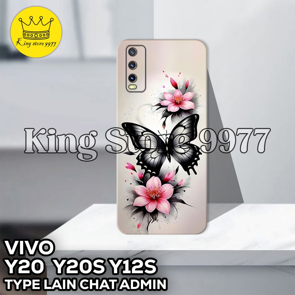 (KS26)  Softcase karet untuk VIVO Y20 - Y20S - Y12S Motif gambar karakter Bunga/casing VIVO Y20 - Y2