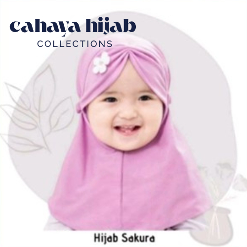 kerudung anak lucu/ jilbab bayi BUNGA SAKURA /Hijab bayi 0 3 6 bulan 12 bulan (1tahun) BUNGA SAKURA