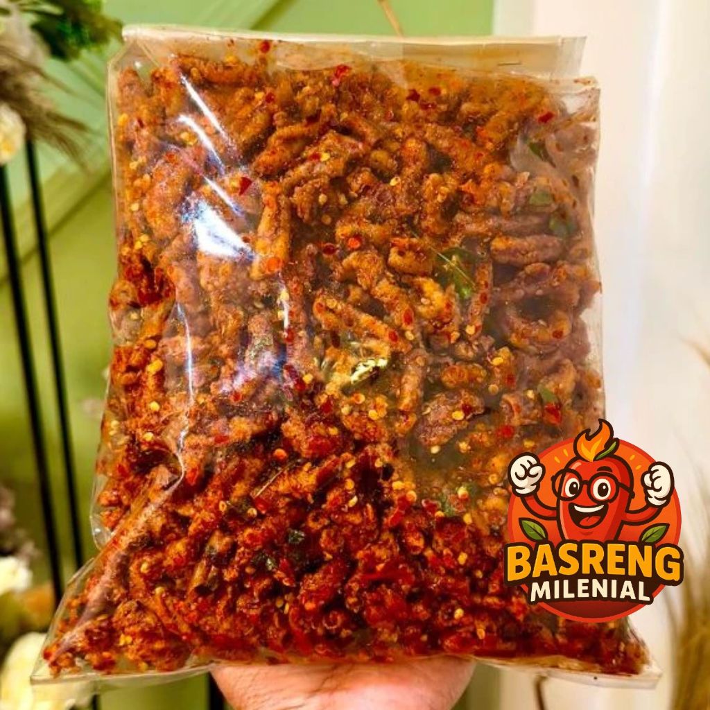 

Usus Krispi / kripik usus 500 Gram / 500Gram usus Crispy bumbu Pedas daun jeruk