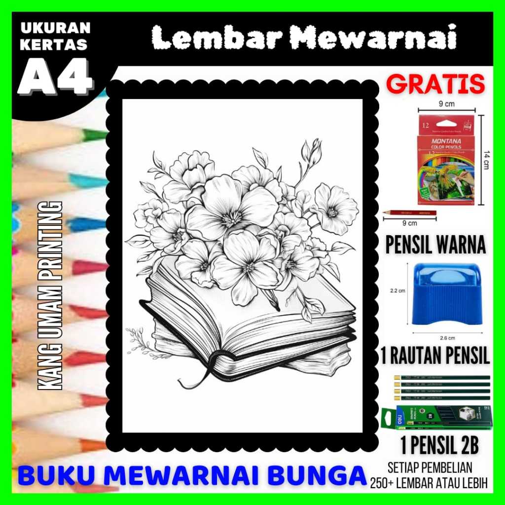 

Lembar Mewarnai Gambar Buku Dan Bunga Untuk Anak Sampai Dewasa Bagian 09, Sketsa, Drawing , Lukisan