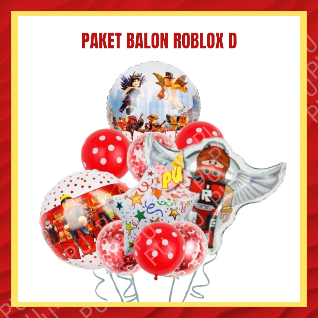 Paket Balon ROBLOX D / Dekorasi Ulang Tahun Roblox / Balon Foil Roblox
