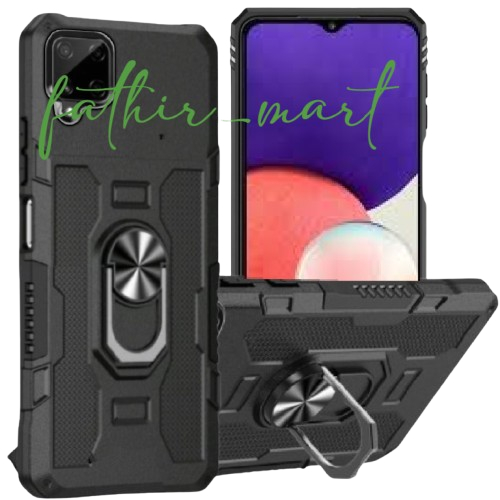 HOT PRODUCT CASE SAMSUNG A12 SAMSUNG M12 HARD CASE RING ARMOR ROBOT CASING HYBRID RING HIT EYE STAND
