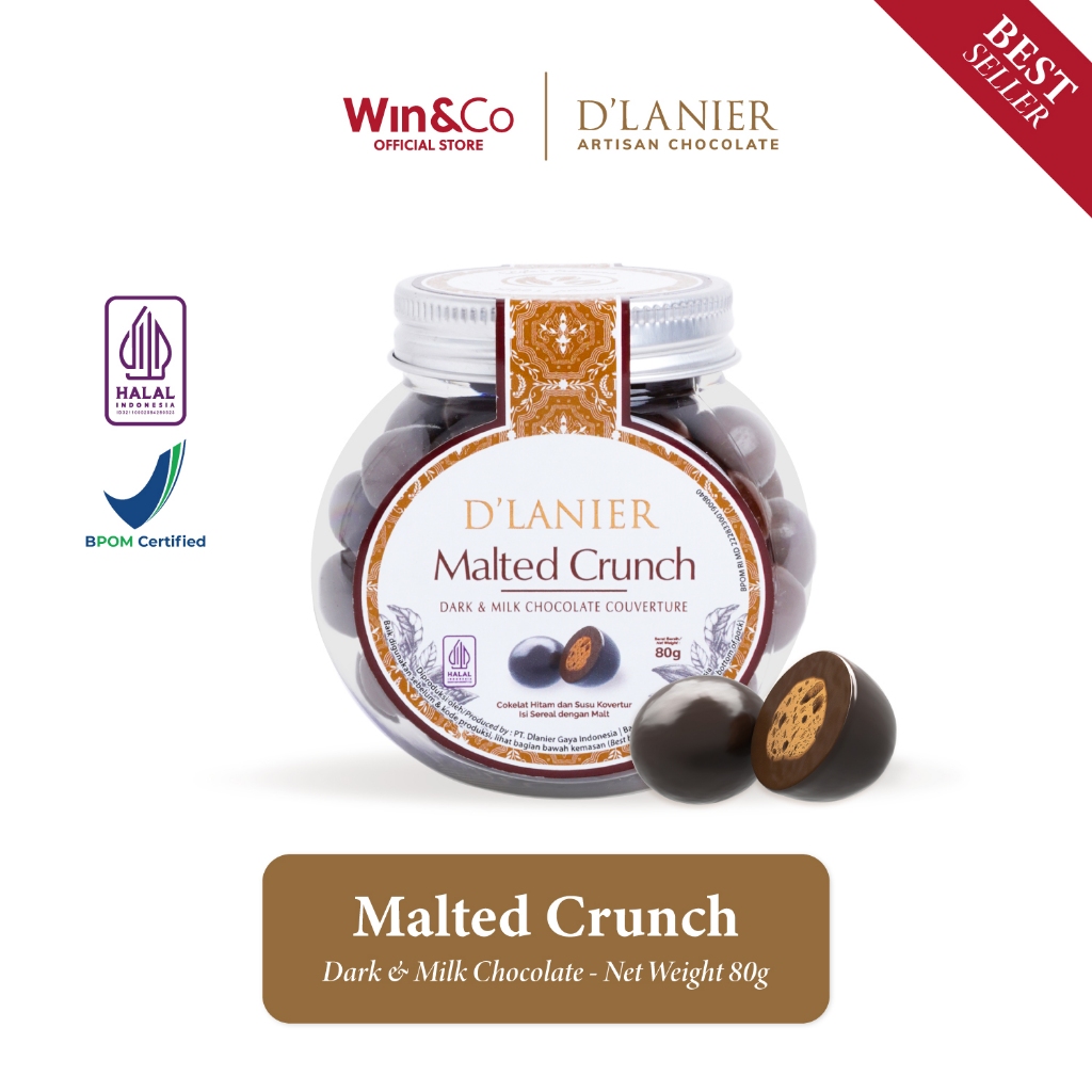 

D'Lanier Malted Crunch with Dark & Milk Chocolate - 80 gr