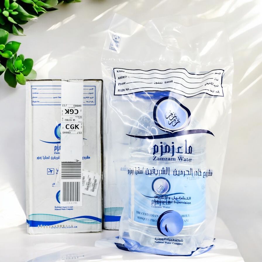 

Air Zamzam 5 Liter Barcode Asli Original Arab Saudi l Oleh Oleh Haji dan Umroh