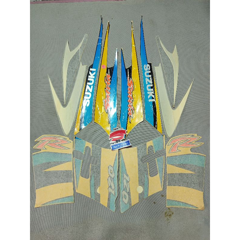 striping lis sticker stiker suzuki 21D satria hiu 2tak lscm malayisa kuning+hitam merah+hitam