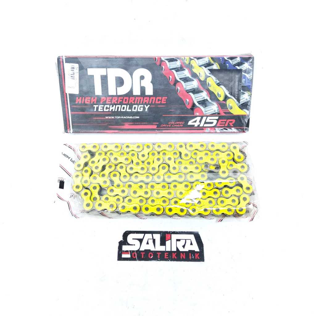 Rantai Rante Chain Motor Universal 415 415ER x 130 TDR Neon Yellow