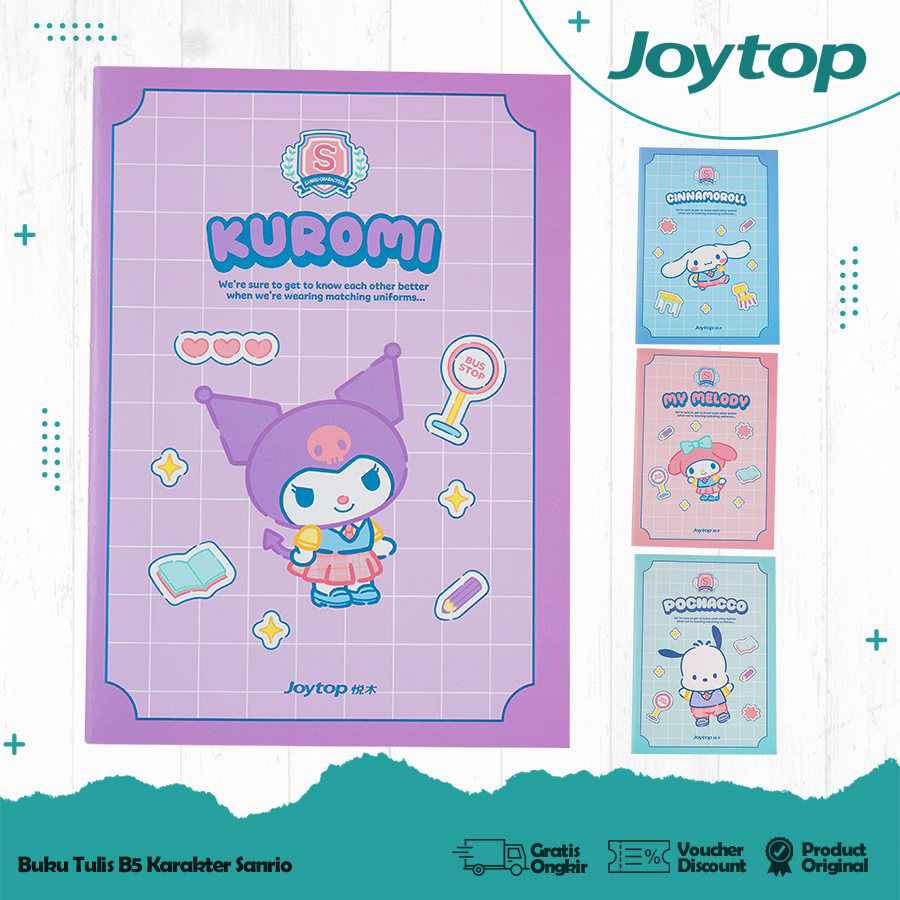 

Joytop Buku Tulis Karakter/ Buku Catatan Garis Kuliah Ukuran B5 Cute