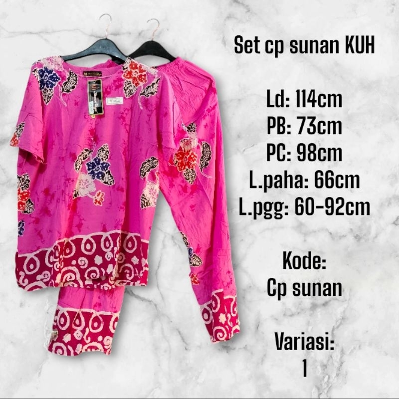 Setelan Batik Sunan Kencana Ungu Celana Panjang