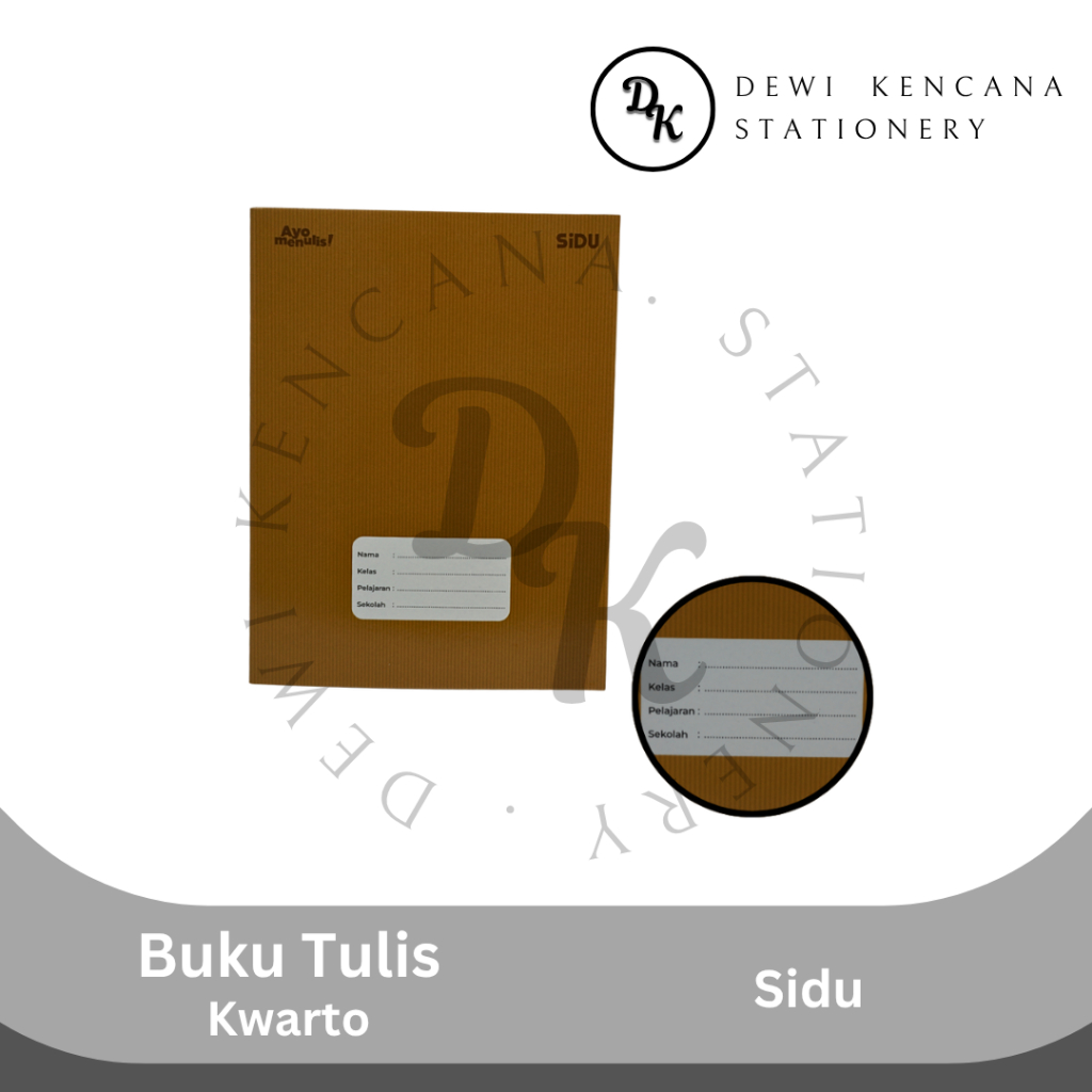 

Ay00! Buku Tulis Kuarto Sampul Coklat / Kraft Sidu 1 Pak Isi 10 Buku 40 Lembar dan 60 Lembar