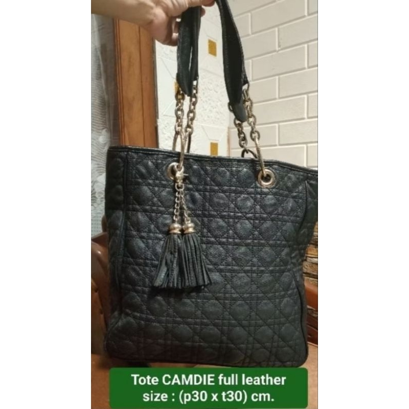 PL Tas tote wanita, bahan kulit, CAMDEO