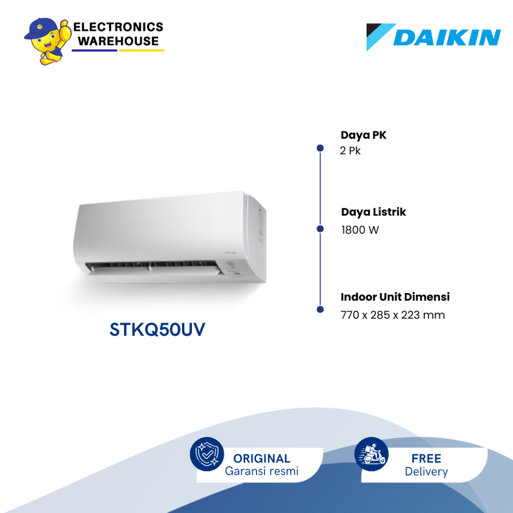 Daikin AC Flash inverter 2 PK FTKQ50UVM4 STKQ50UVM4 RKQ50UVM4 - Unit & Pasang