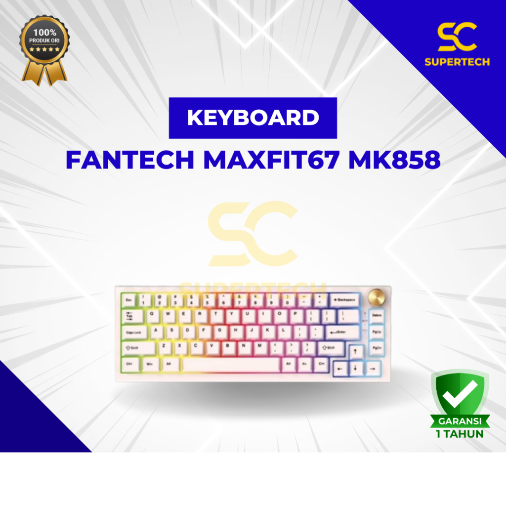 Fantech Maxfit 67 MK858 Modular Mechanical Gaming Keyboard Maxfit67 - White (White Switch)