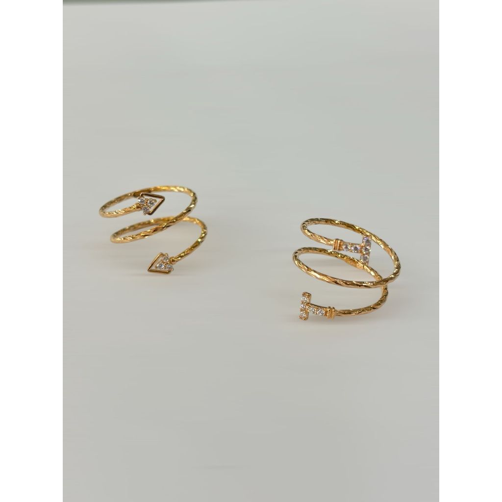 Cincin Wanita Spiral Emas Asli Original Kuning Rose Gold 1 Gram an 16.8k 70%