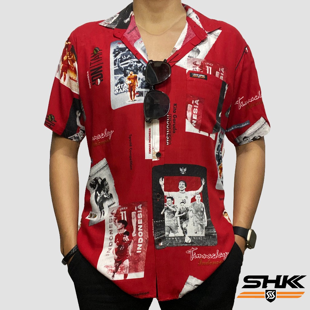 SHK Kemeja hawai pria wanita | Baju Santai Pria | Kemeja Amarillo FOOTBALL