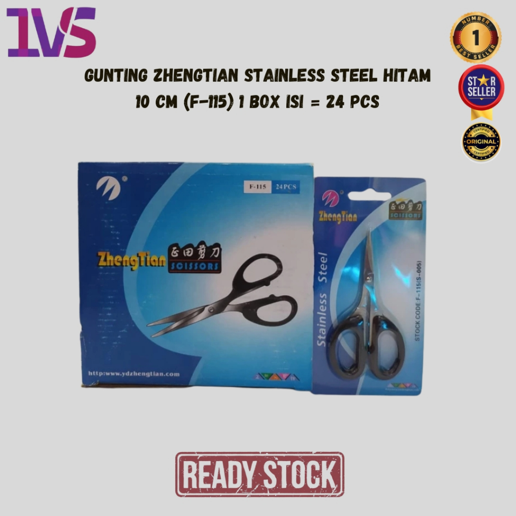 

Gunting ZhengTian Stainless Steel Hitam 10 cm (F-115) 1 BOX ISI=24 PCS
