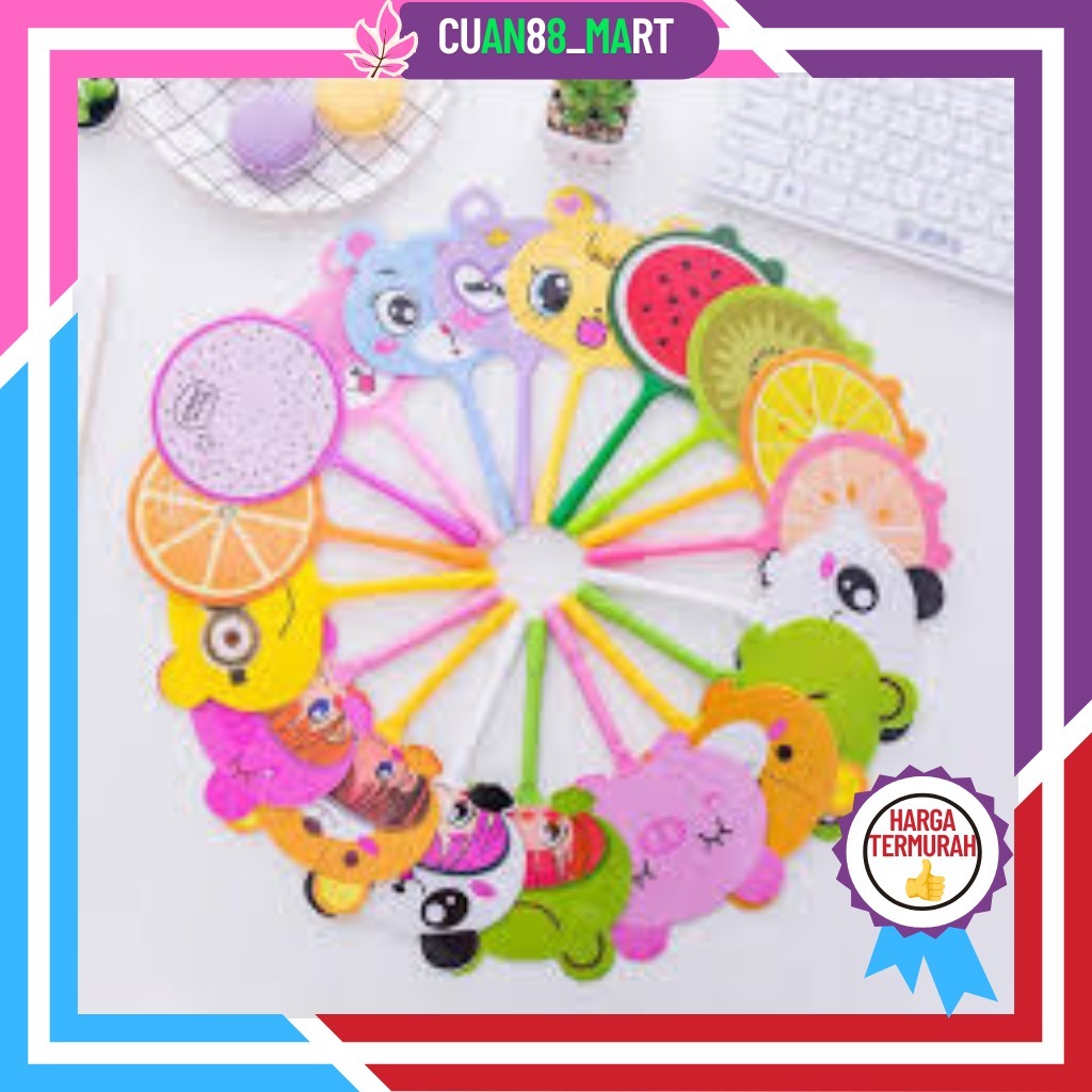 

Pena Kipas Lucu Animal dan Buah Pulpen Kipas Karakter Cute