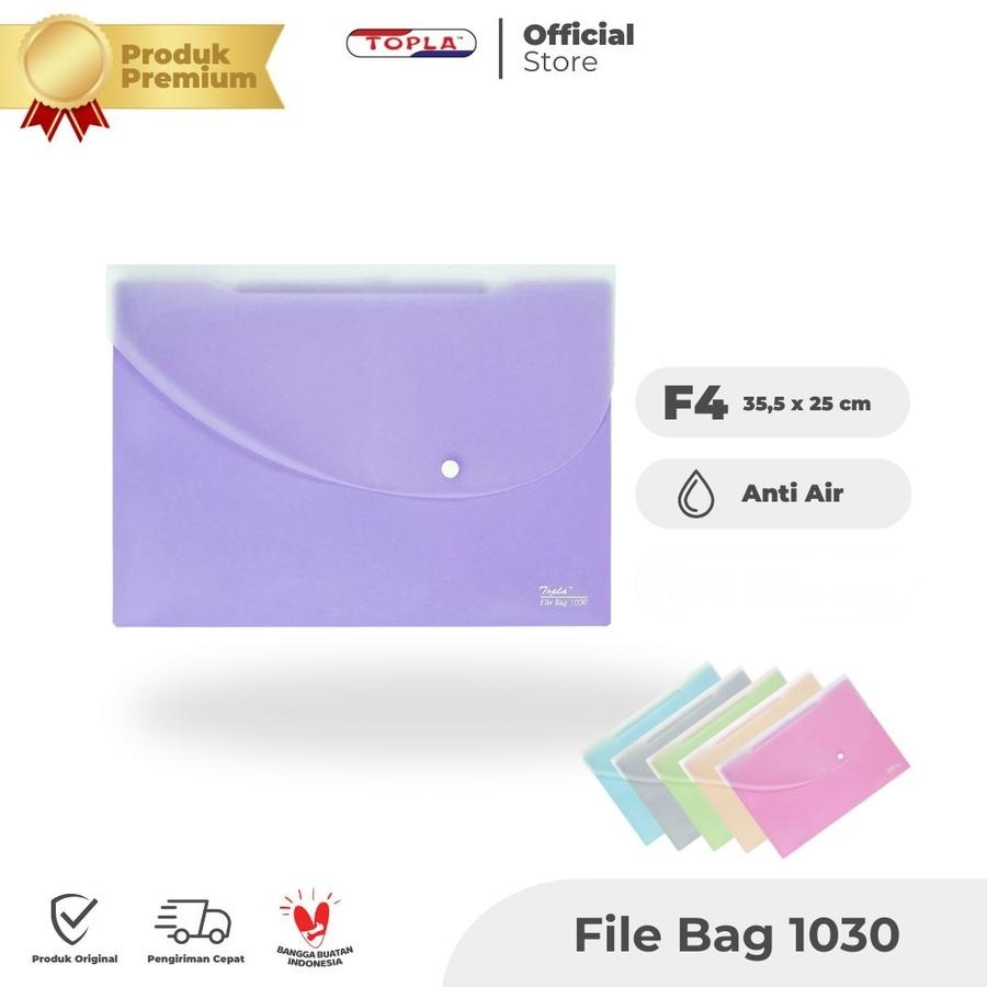 

File Bag F4 Topla 1030 Pastel ( Map Folio Premium Aesthetic Depan Kancing, Belakang Selip )