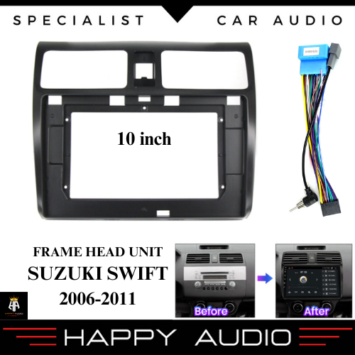 Frame Head Unit Android 10 Inch OEM Suzuki Swift 2006-2011 Free Socket PnP