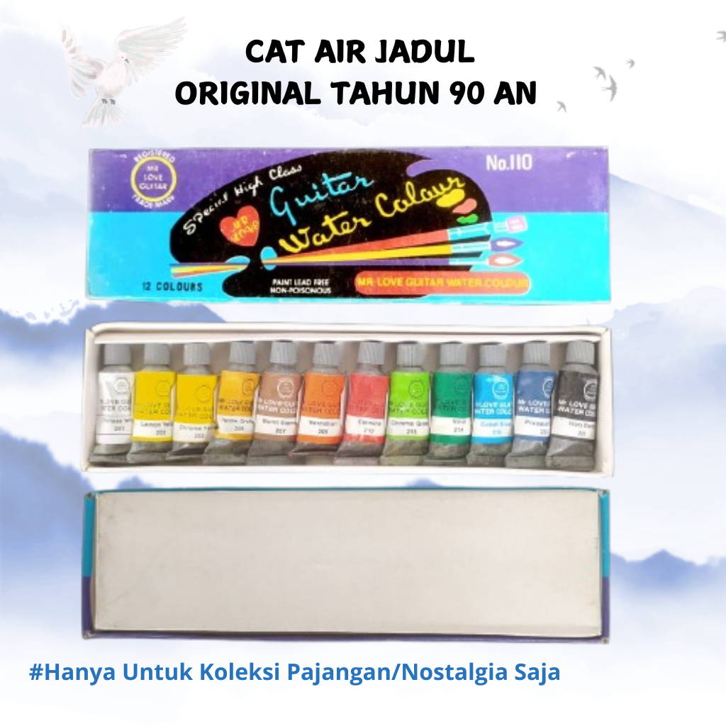 

[HANYA UNTUK KOLEKSI PAJANGAN] PRODUK CAT AIR JADUL TAHUN 90AN MR LOVE GUITAR WATER COLOUR NO. 110