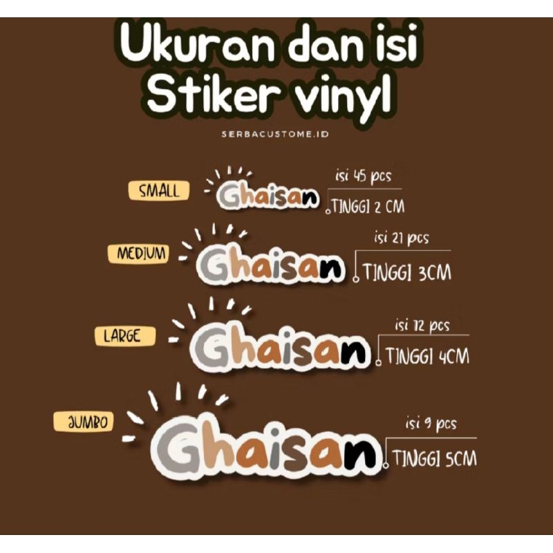 

Sticker vinyl (custom nama)/ sticker waterproof/sticker buku/sticker tumbler