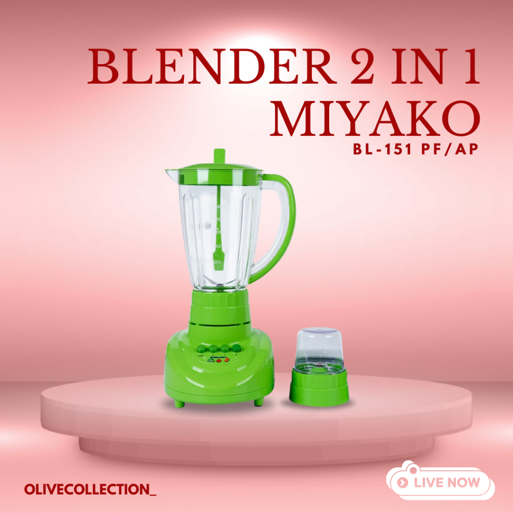 MIYAKO BLENDER PLASTIK 2 IN 1 BL 151 PF AP / BL-151 PF/AP / BL-151PF/AP / 3 IN 1 BL 152 PF AP / BL-1