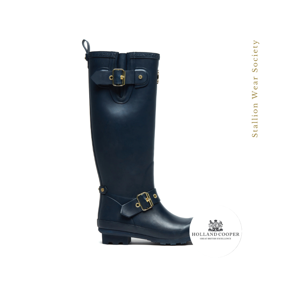 BOOTS WANITA BOOTS OLAHRAGA/JALAN JALAN HOLLAND COOPER Sherpa Lined Regency Wellington In Matte Navy