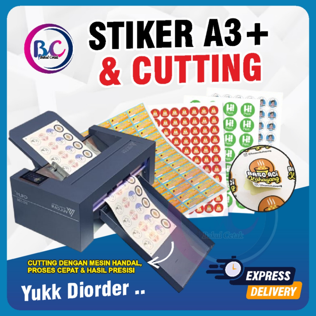 

Cetak Sticker label makanan / online shop bontak Kromo camel cutting / stiker custom