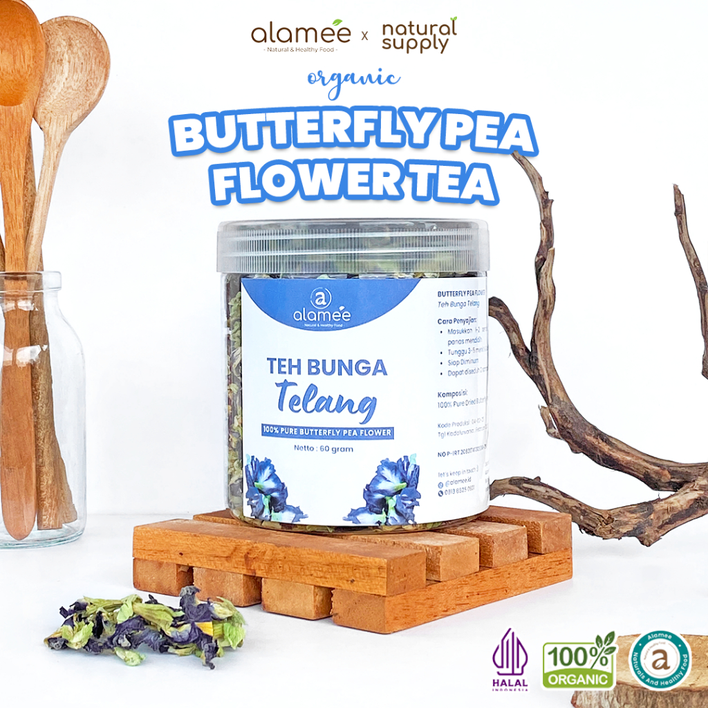 

Teh Bunga Telang Kering Butterfly Pea Tea Herbal Organik Alami 60 Gr