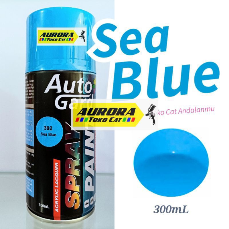 Pilok AutoGard Sea Blue 392 Biru Laut Solid Mengkilap 300ml | Cat Semprot Auto Gard Sepeda Motor Mob