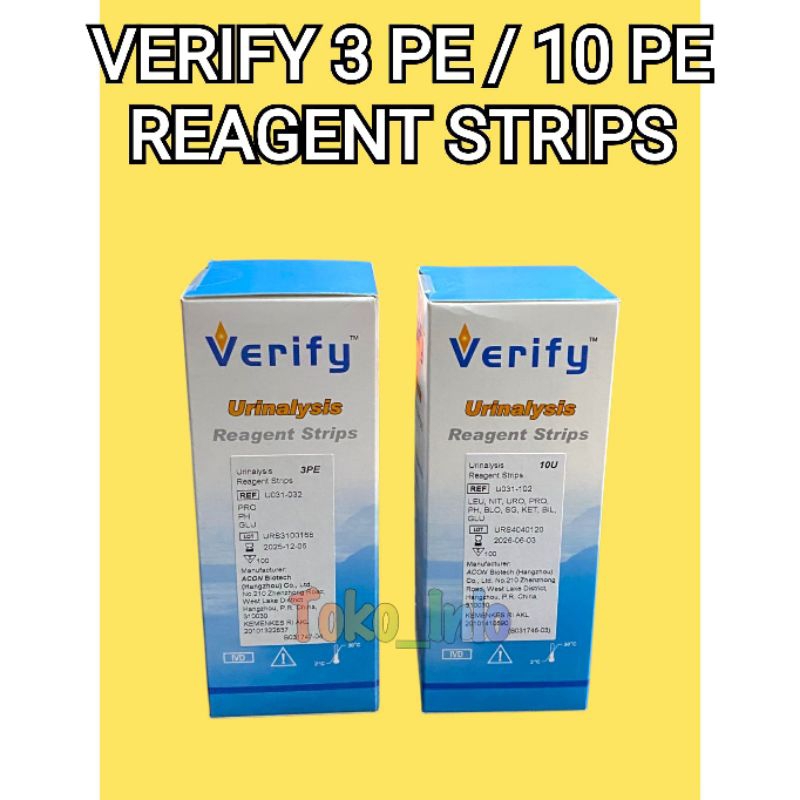 Verify 3 PE/Verify 10 Parameter/Alat Cek Urin/Urinalysis Reagent Strip/Verify/3 Parameter