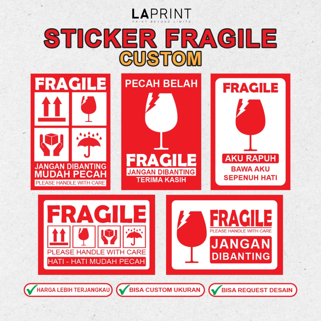 

Stiker Fragile Murah / Stiker Label Pengiriman Olshop / Stiker Pecah Belah